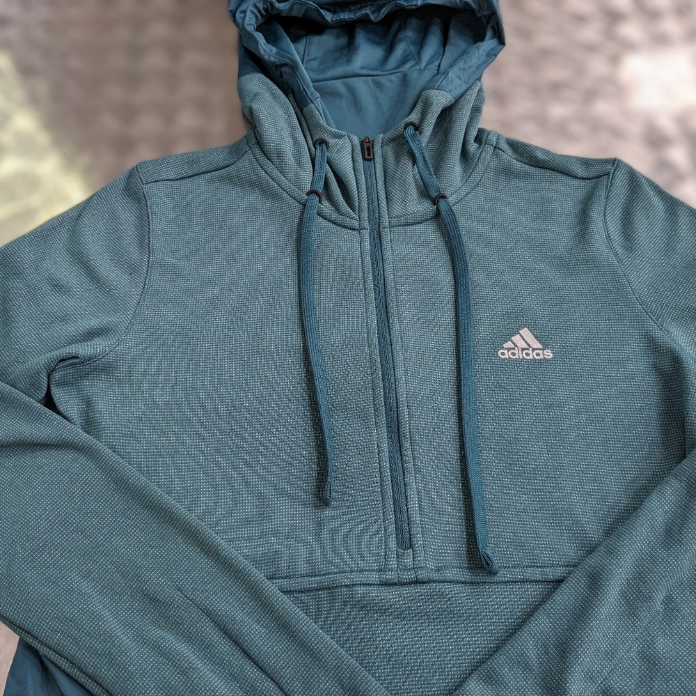 Adidas hooded pullover/windbreaker